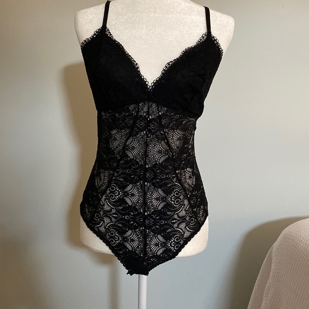 Black lace teddy